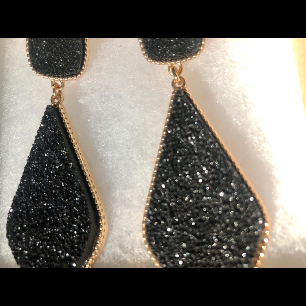 Druzy Stone Drop Earrings - Picture 4 of 5